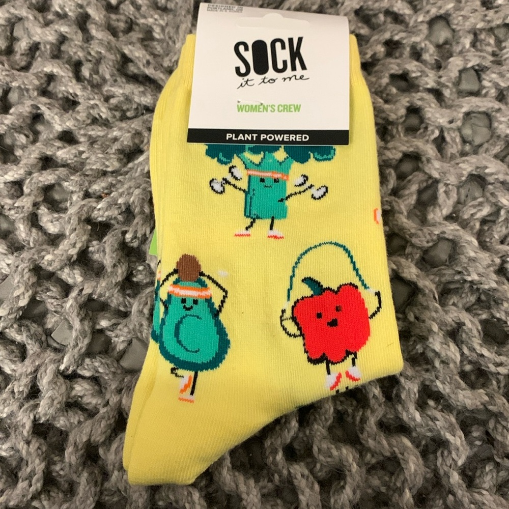 New with tags Sock It To Me women’s crew plant powered socks